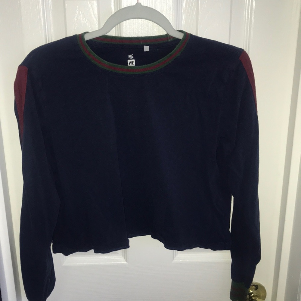 Me to We cropped long sleeve crew neck